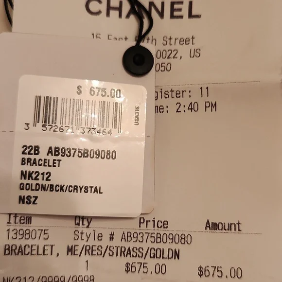 CHANEL Black Resin and Champagne Gold Chain Bracelet - Picture 4 of 7